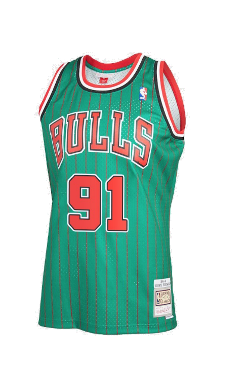 Men's Dennis Rodman Chicago Bulls Green 1995-96 Hardwood Classics Reload 2.0 Swingman Jersey