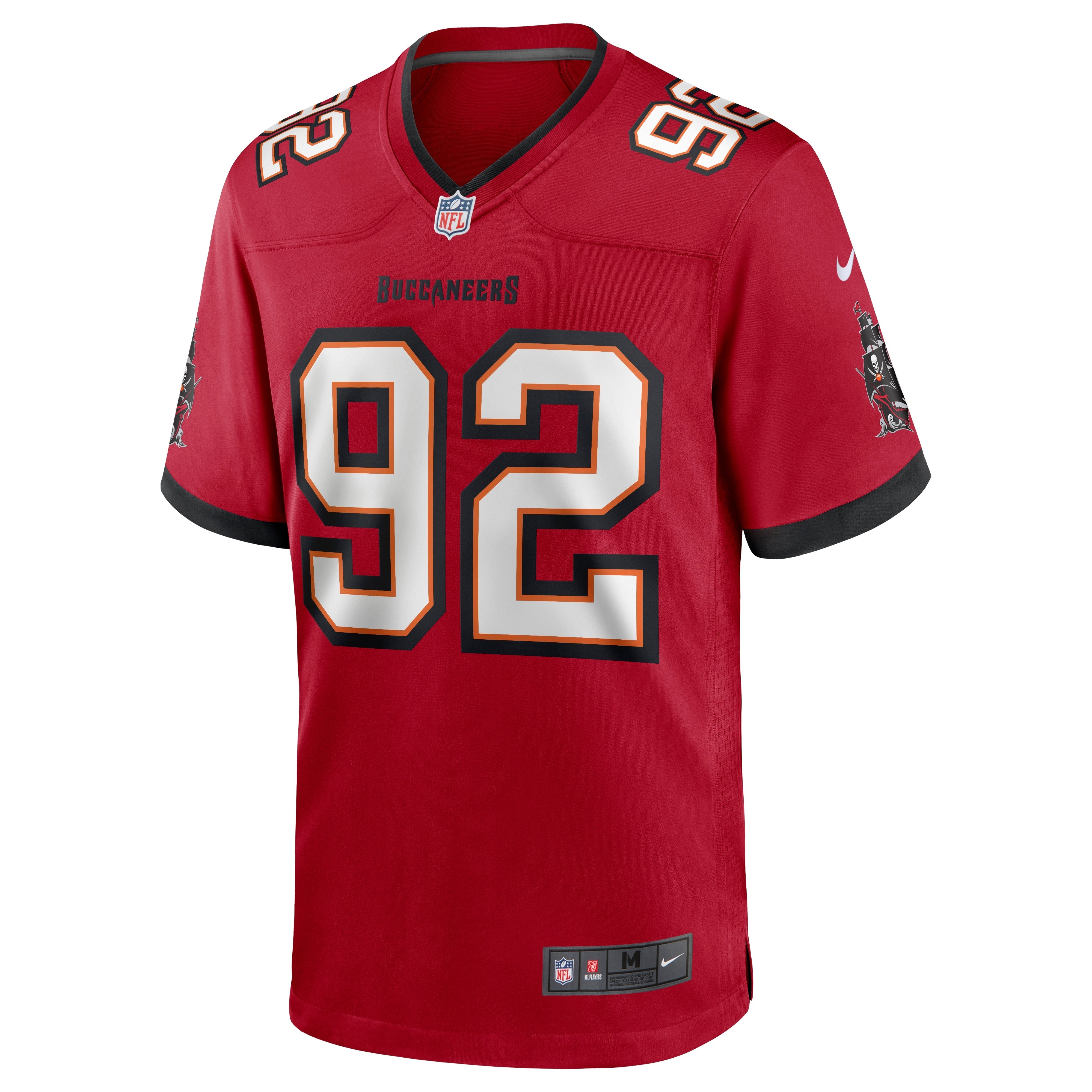 Men's Nike William Gholston Red Tampa Bay Buccaneers Game Jersey
