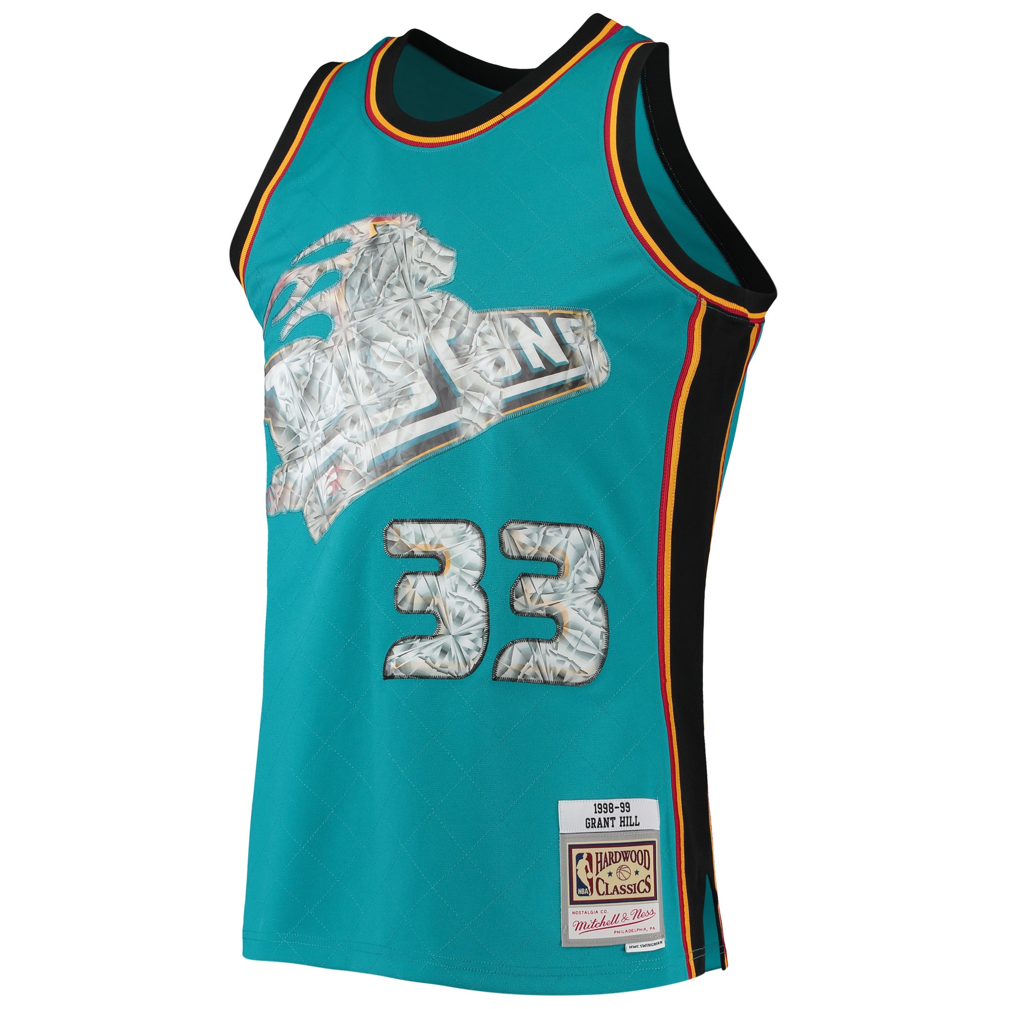 Grant Hill Detroit Pistons Mitchell & Ness 1996-97 Hardwood Classics NBA 75th Anniversary Diamond Swingman Jersey - Teal