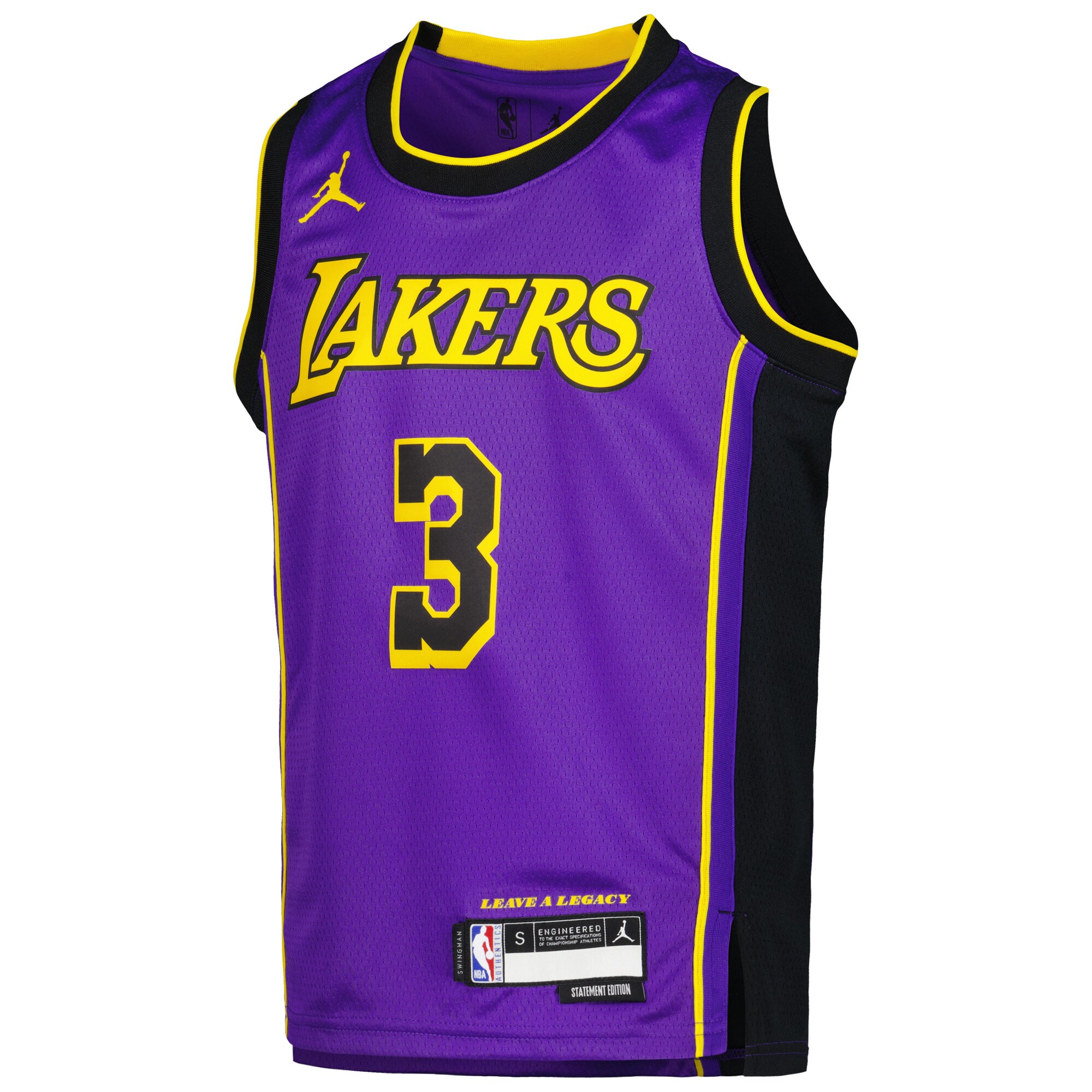 Anthony Davis Los Angeles Lakers Jordans Brand Youth Swingman Jersey - Statement Edition - Purple