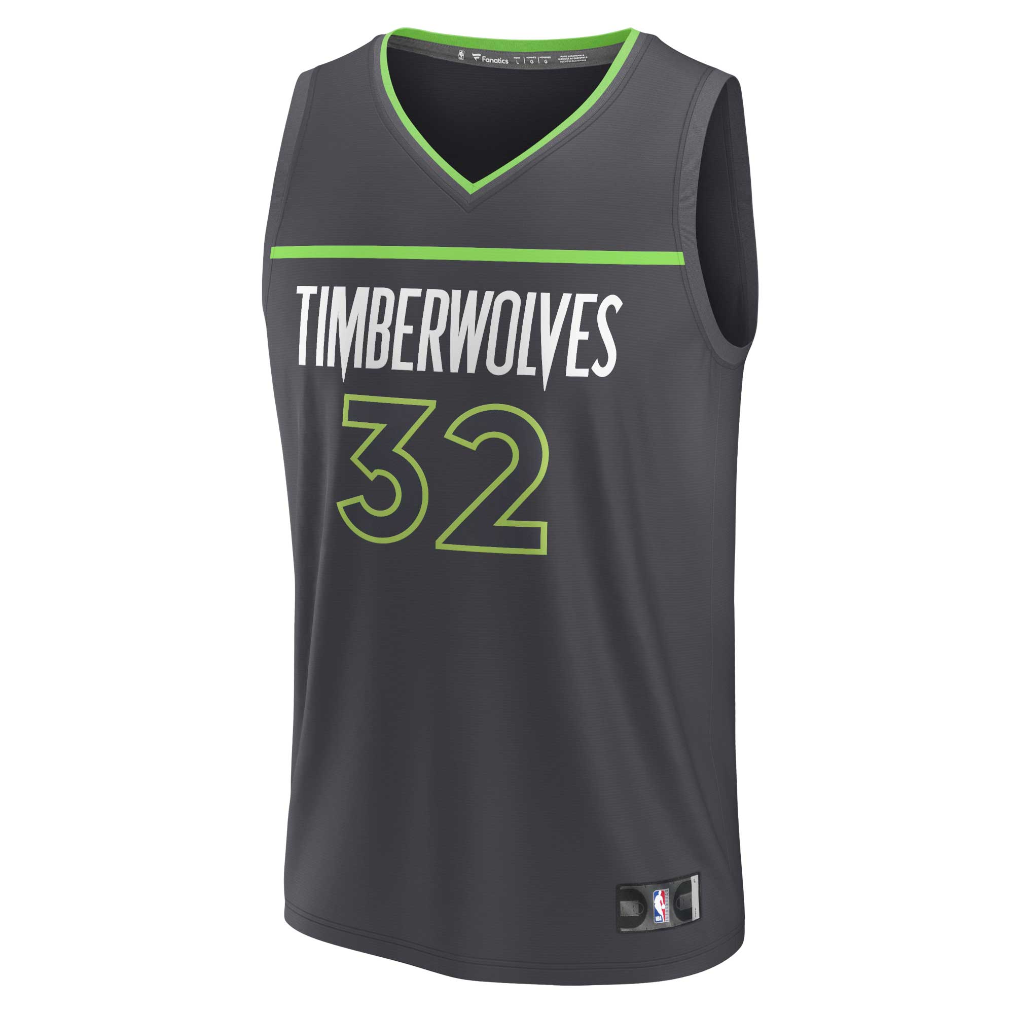 Youth Fanatics Branded Karl-Anthony Towns Anthracite Minnesota Timberwolves 2021/22 Fast Break Player Jersey - Statement
