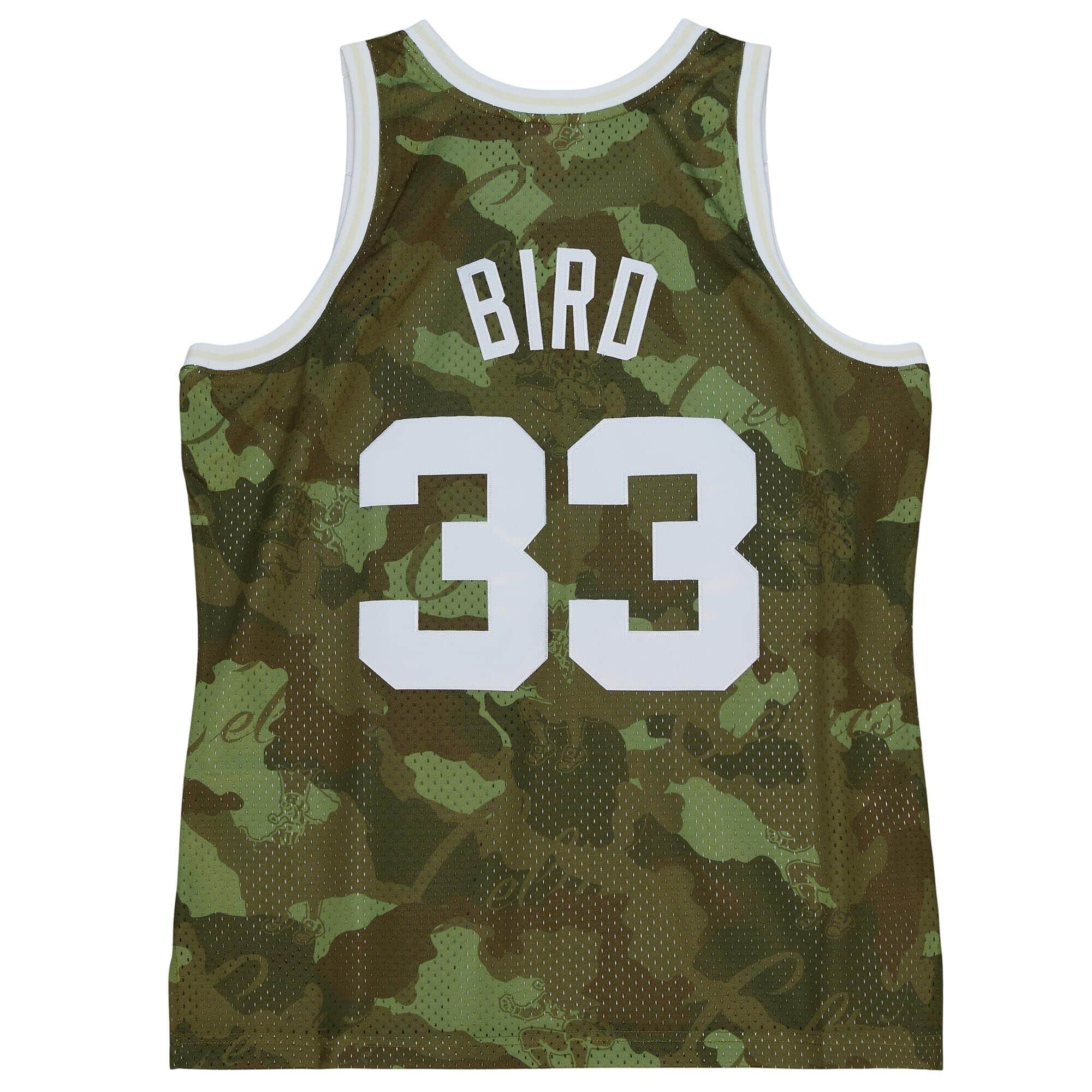 Ghost Green Camo Swingman Larry Bird Boston Celtics 1985-86 Jersey