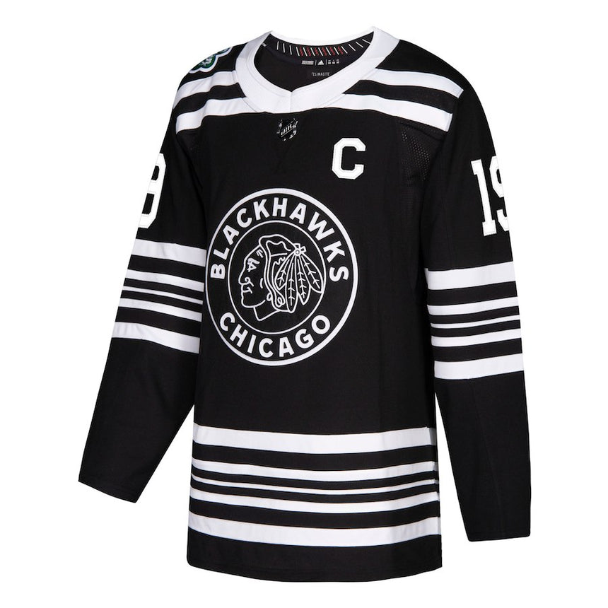 Men's Chicago Blackhawks Jonathan Toews adidas Black 2019 Winter Classic Authentic Player Jersey