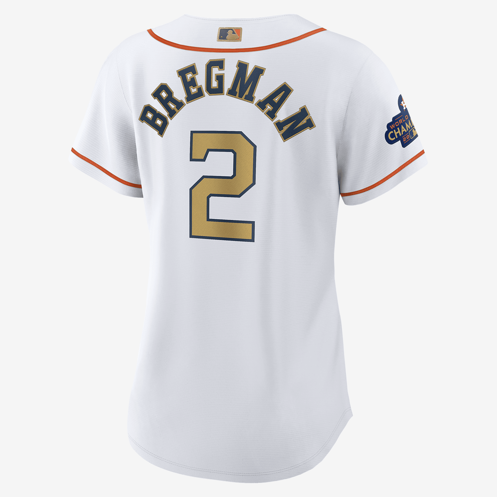 MLB Houston Astros 2022 World Series Champions Gold (Alex Bregman) Women's Replica Baseball Jersey - White/Gold