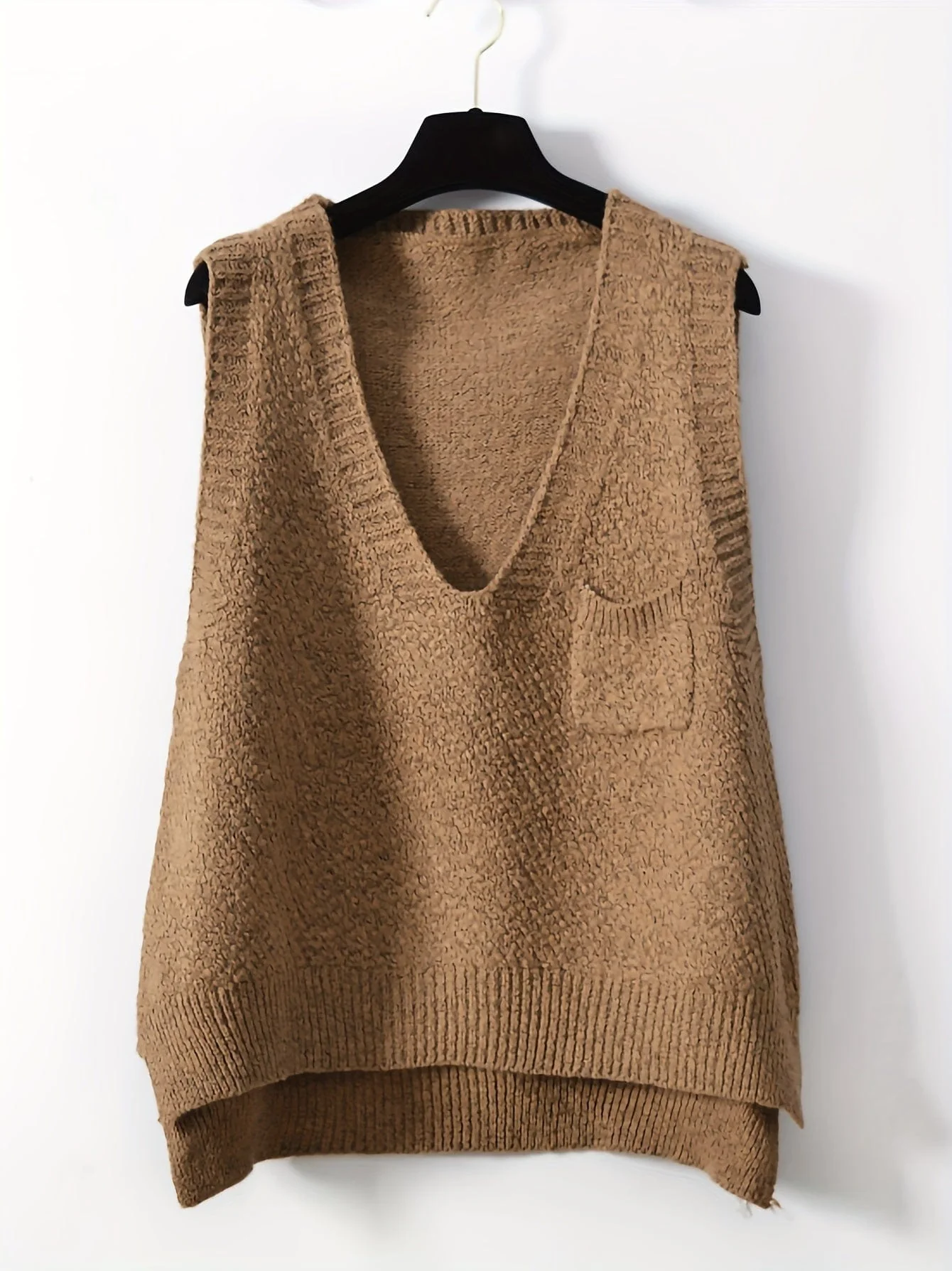 Cozy Solid V-Neck Knit Sweater Vest Tank Top