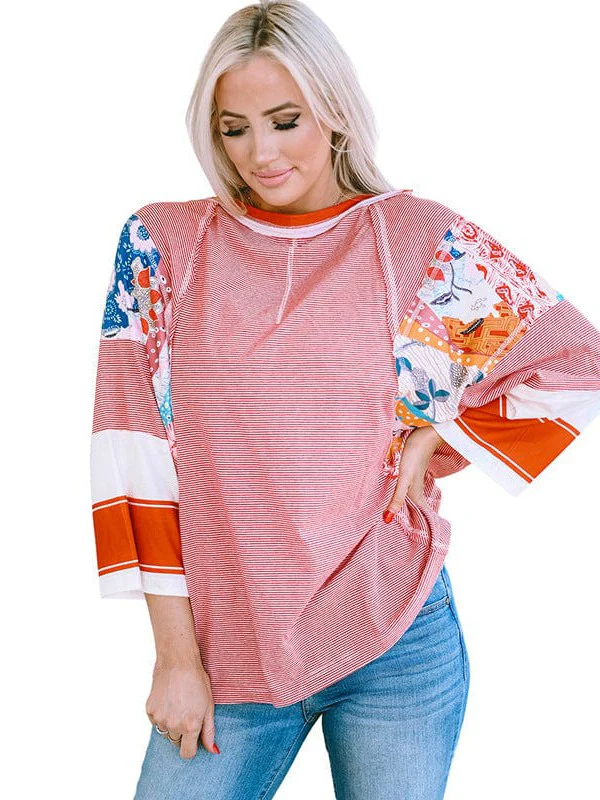 Stylish Striped Pullover With Long Sleeves And Loose Fit