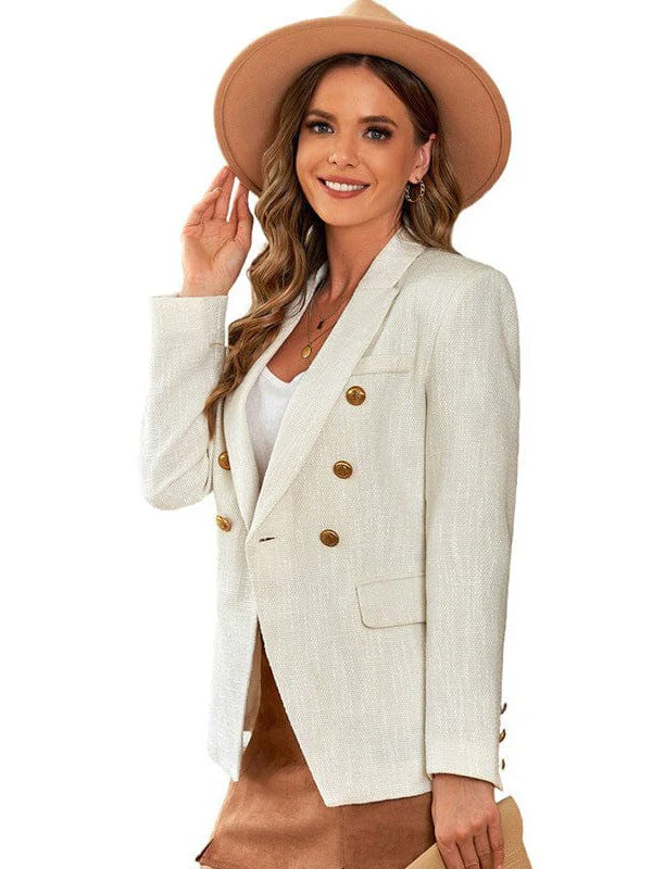 Corduroy Temperament Slim Solid Lapel Blazer