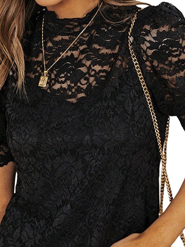 Lace Skull Print Long Sleeve T-Shirt