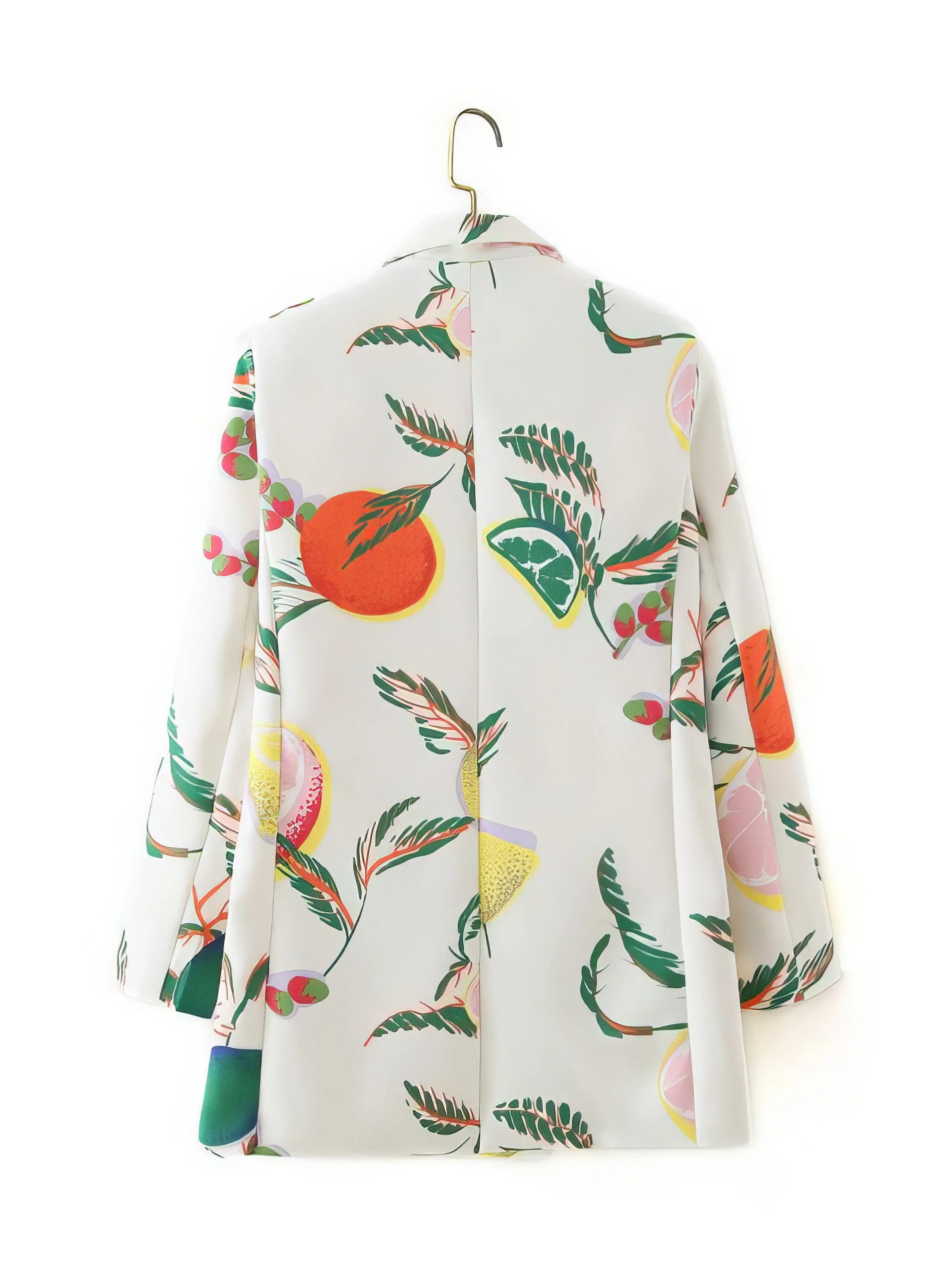 Lemon Print Double Breasted Jacket