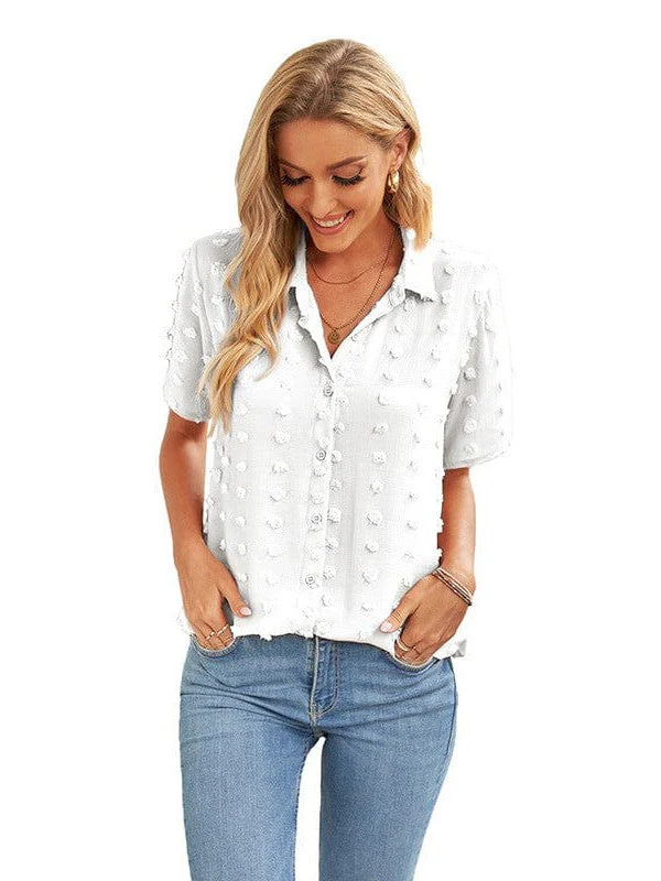 Versatile Polka Dot Lapel Cardigan Tops For Stylish Women