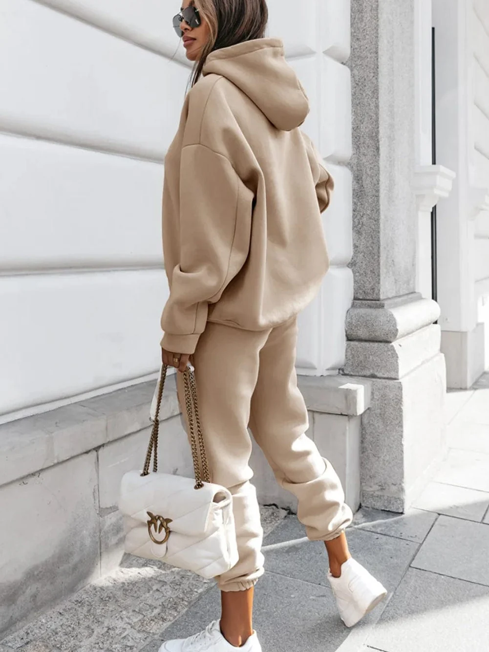 Pale Khaki Cozy Hooded Lounge Set