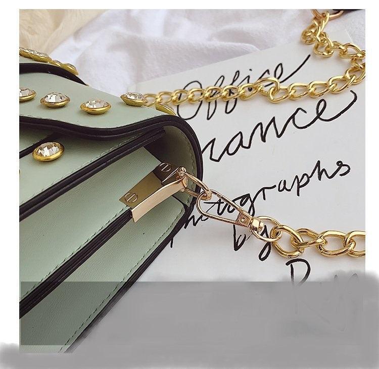 Ladies luxury diamond studded shoulder and crossbody bag