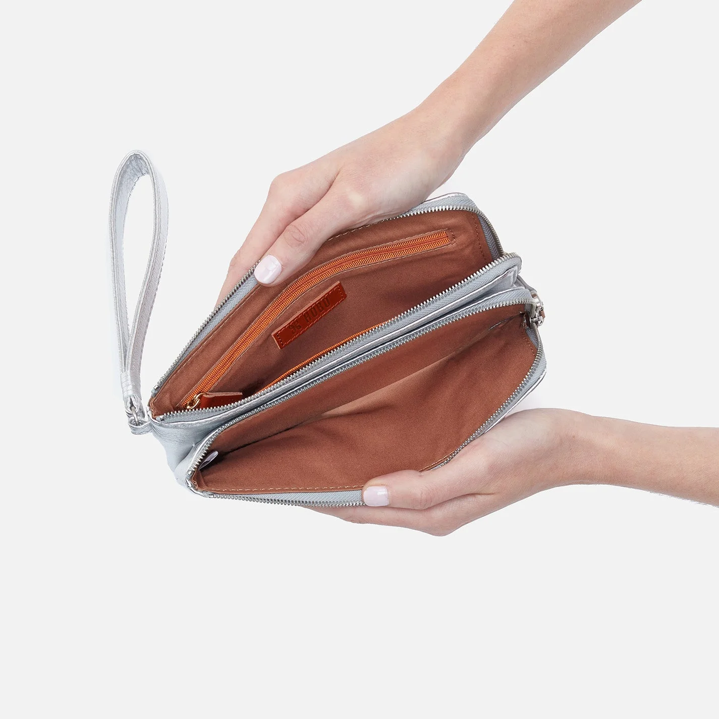 Dayton Wristlet in Metallic Leather