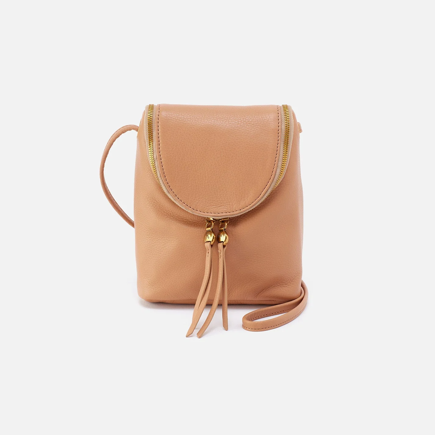 Fern Crossbody in Pebbled Leather - Sandstorm Gold Leaf