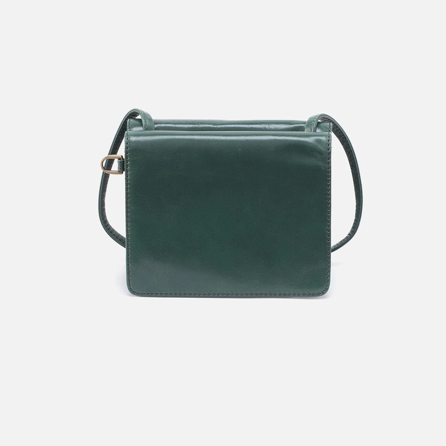 Jill Wallet Crossbody in Polished Leather - Sage Leaf Black