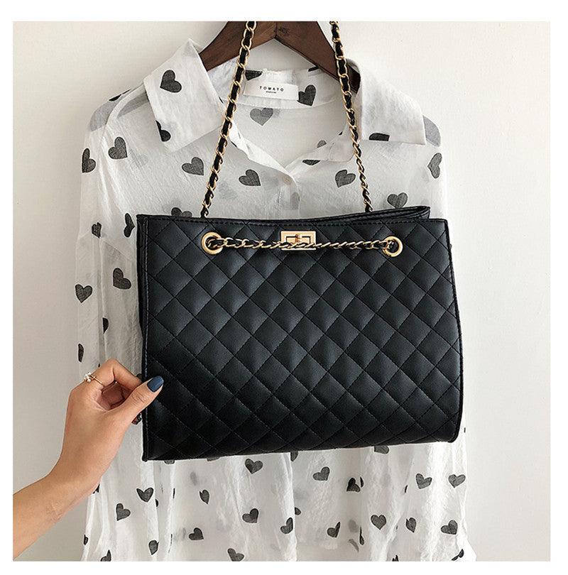 Ladies fashion shoulder bag diamond lattice pattern stylish beautiful bag