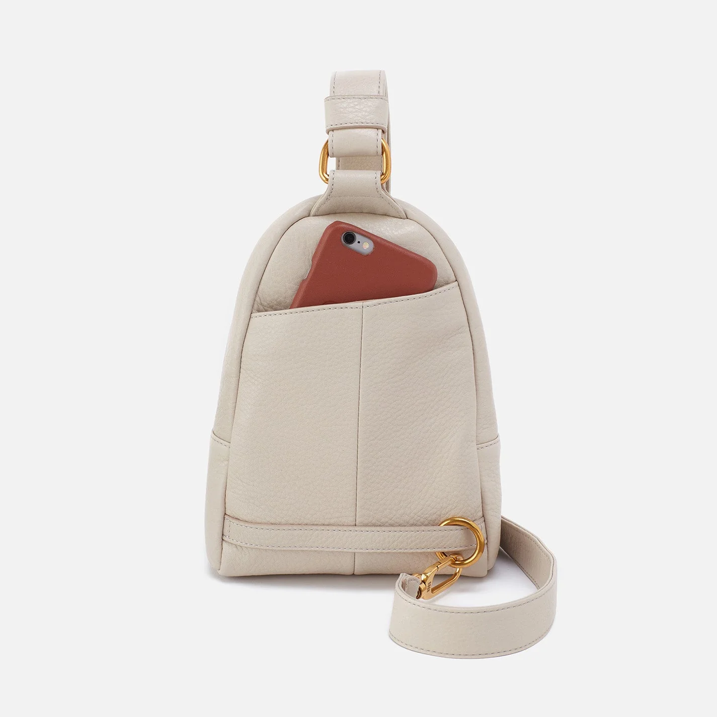 Fern Sling in Pebbled Leather - Chalk- Black