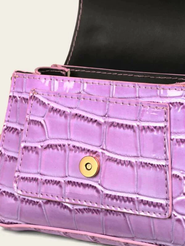 Mini satchel bag embossed