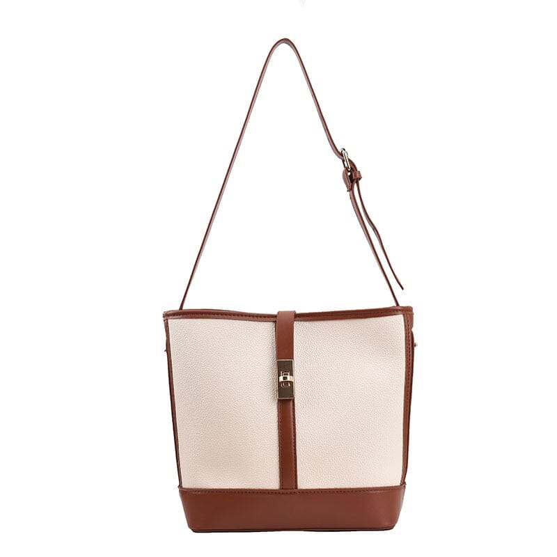 Two Tone Leather Tote Bag