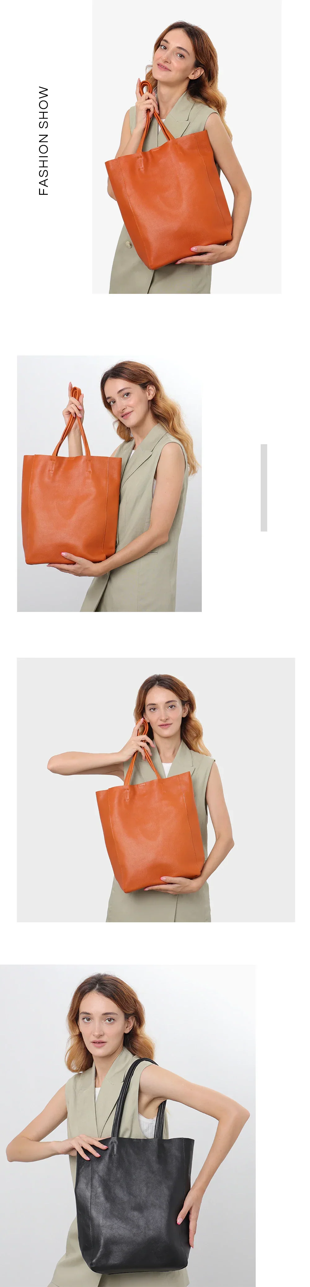 Ladies luxury tote bag 100% genuine leather large capacity