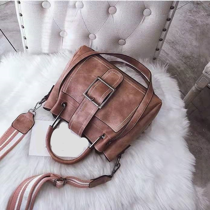 Ladies bucket handbag soft PU leather versatile and fashionable