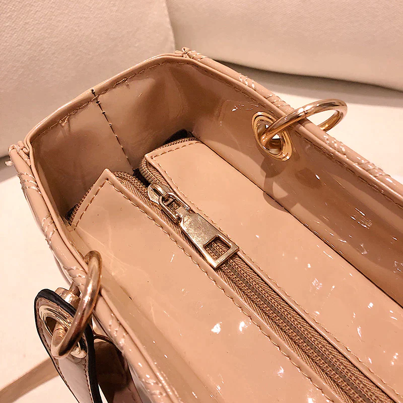 Ladies Fashion Tote Bag - Large Shiny Finish