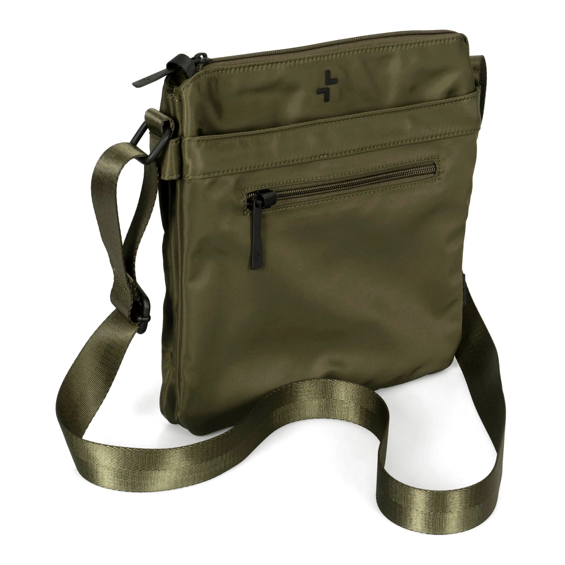 Basic Nylon RFID 2-Gusset Crossbody Bag