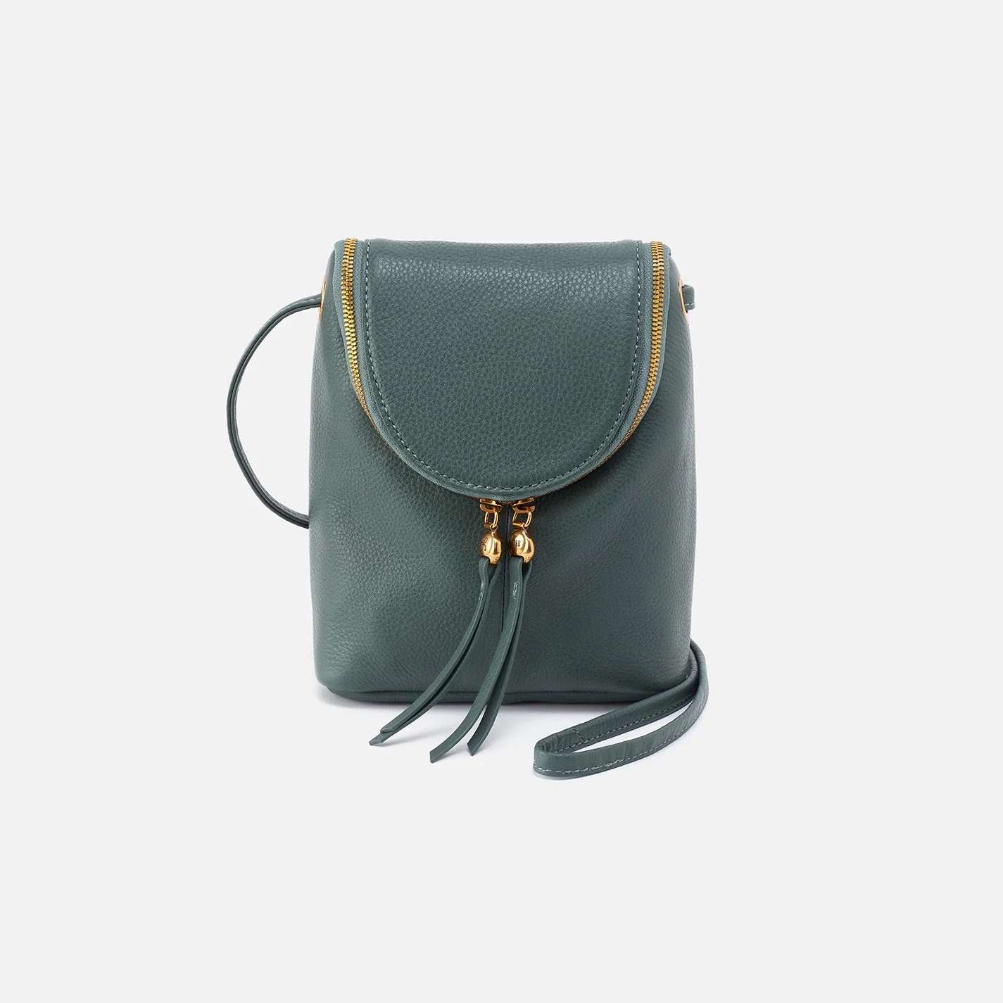 Fern Crossbody in Pebbled Leather - Sage Leaf Gold Leaf