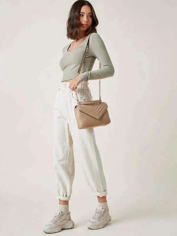 Chevron pattern satchel bag