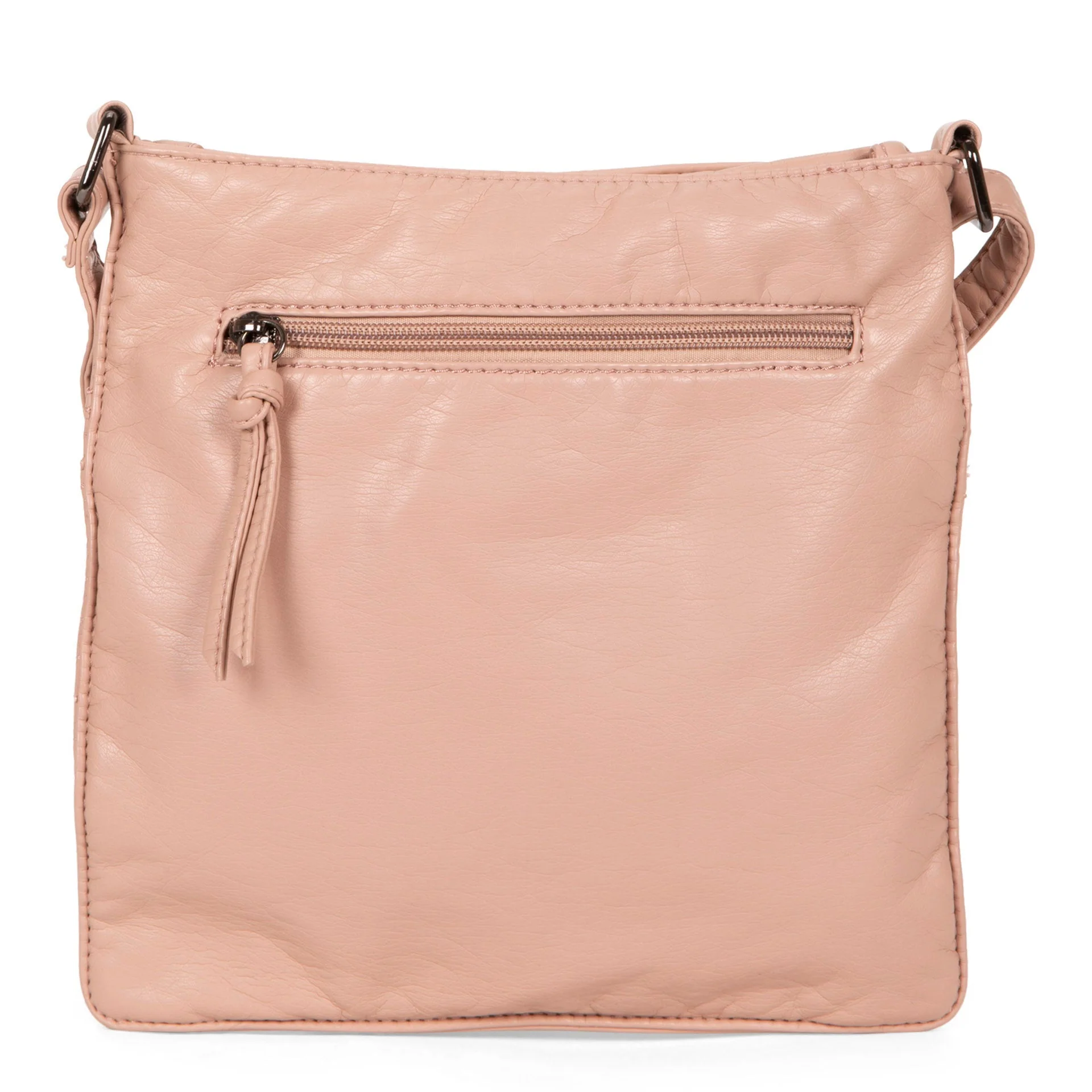 Small Faux Leather Quilted Multi Zip Crossbody