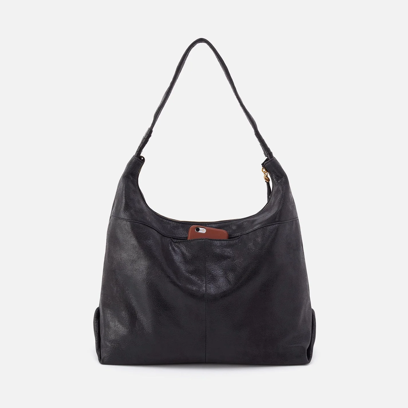 Astrid Hobo in Buffed Leather - Black
