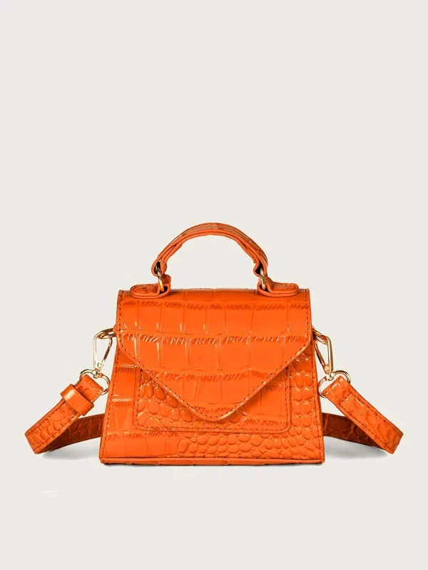 Mini satchel bag embossed
