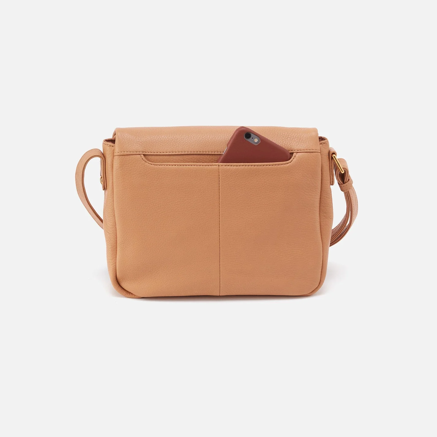 Fern Messenger Crossbody in Pebbled Leather - Sandstorm Gold Leaf