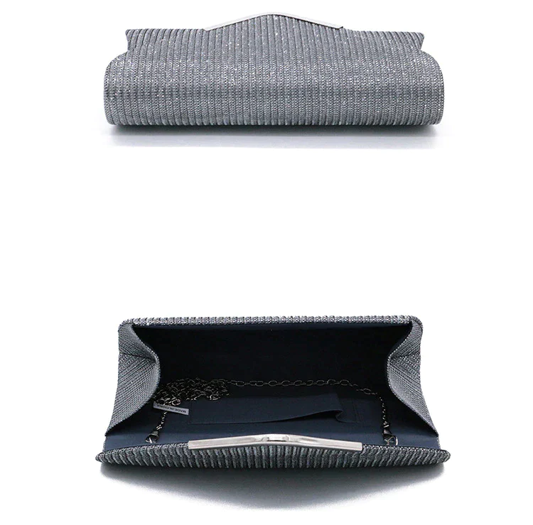 Women's evening bag - v-opening clutch shoulder and crossbody bag