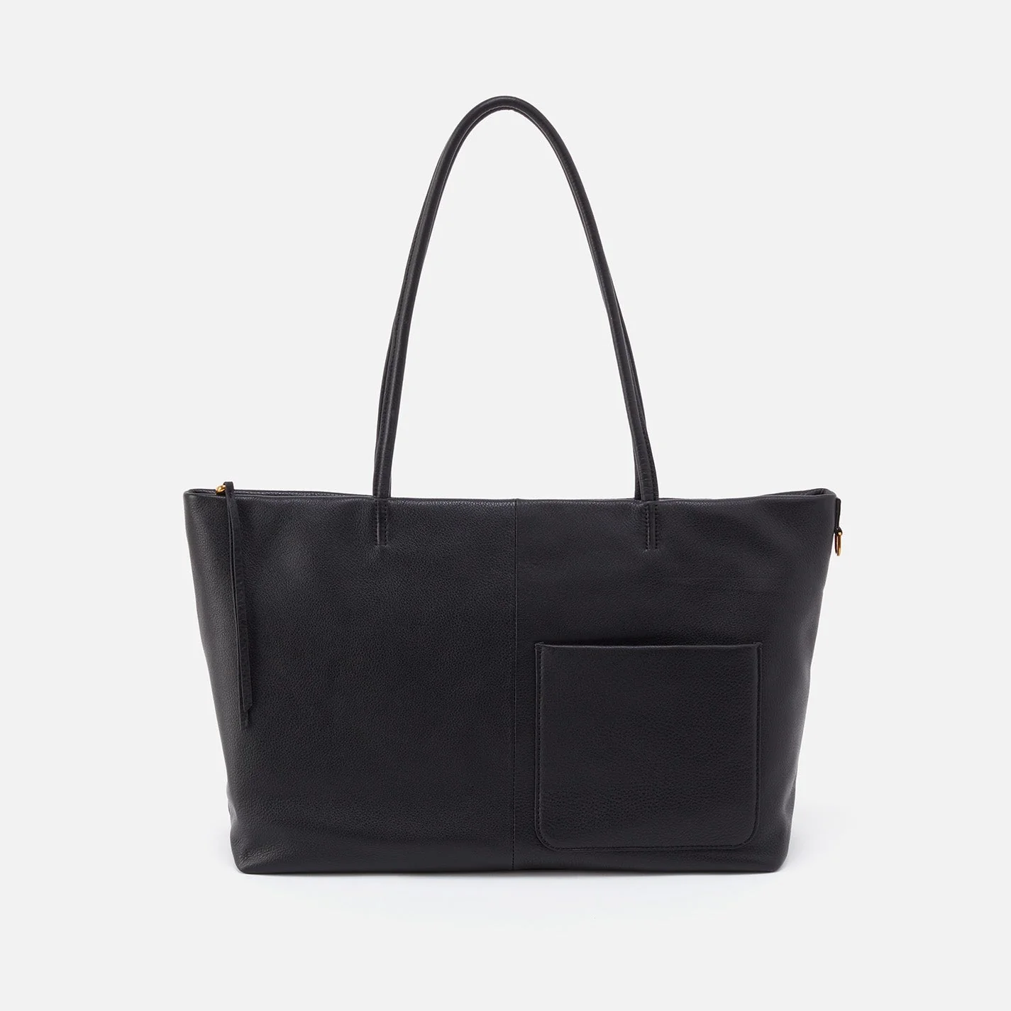 Tripp East-West Tote in Pebbled Leather - Cognac- Black
