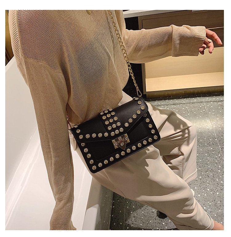 Ladies luxury diamond studded shoulder and crossbody bag