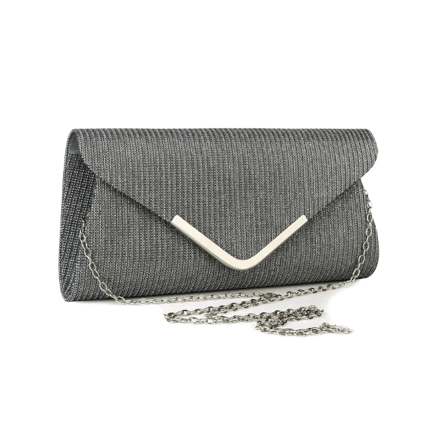 Women's evening bag - v-opening clutch shoulder and crossbody bag