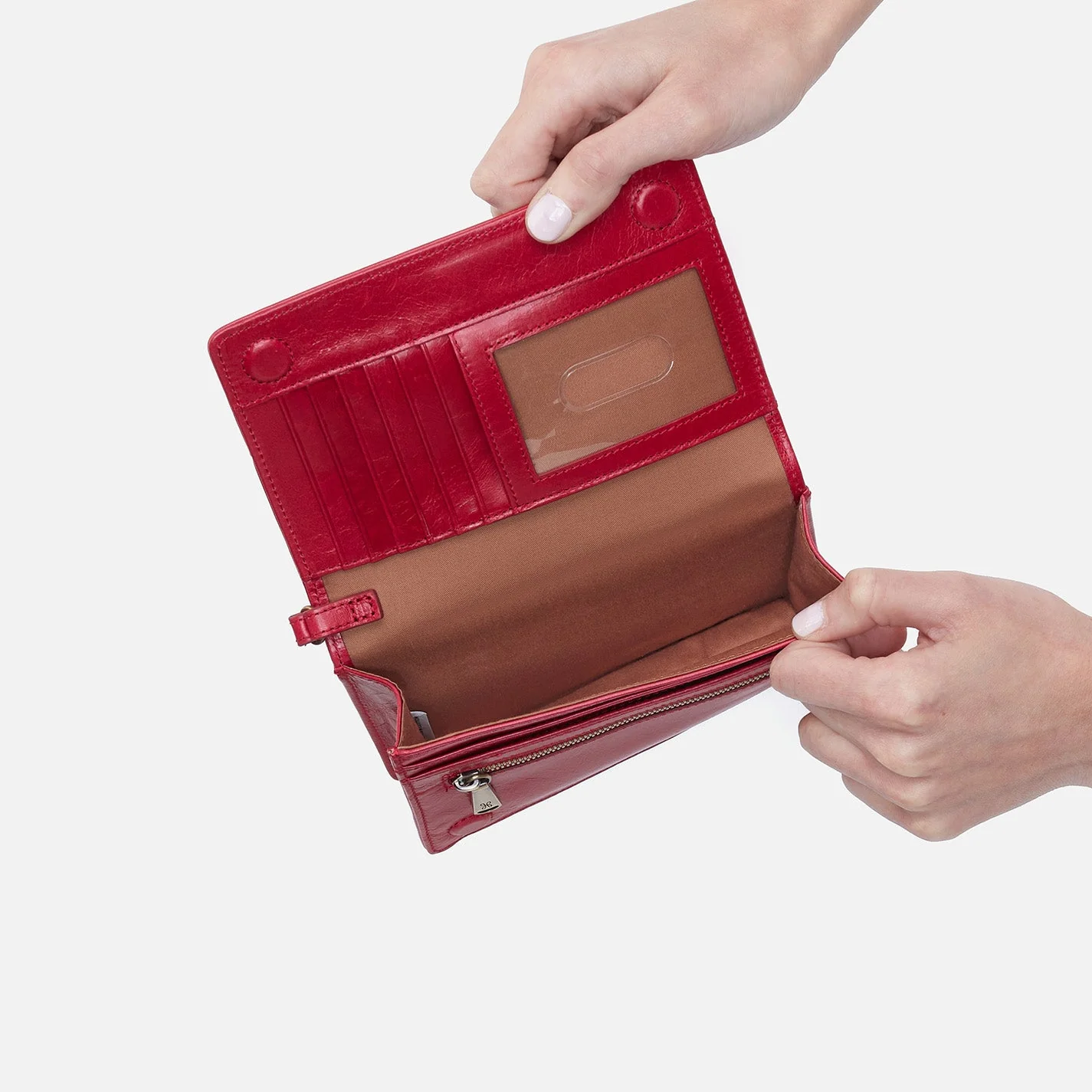 Jill Wristlet in Polished Leather - Claret Black