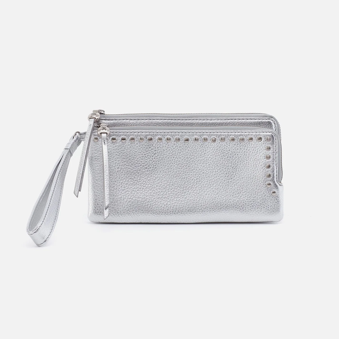 Dayton Wristlet in Metallic Leather