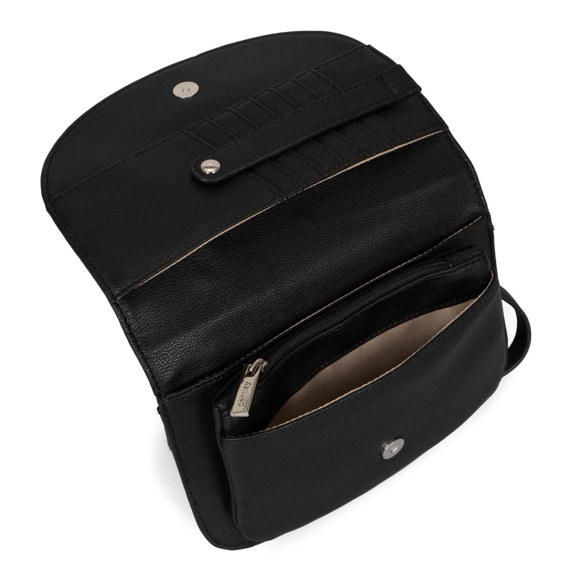 Organizer Flat Crossbody Bag With Card Holder