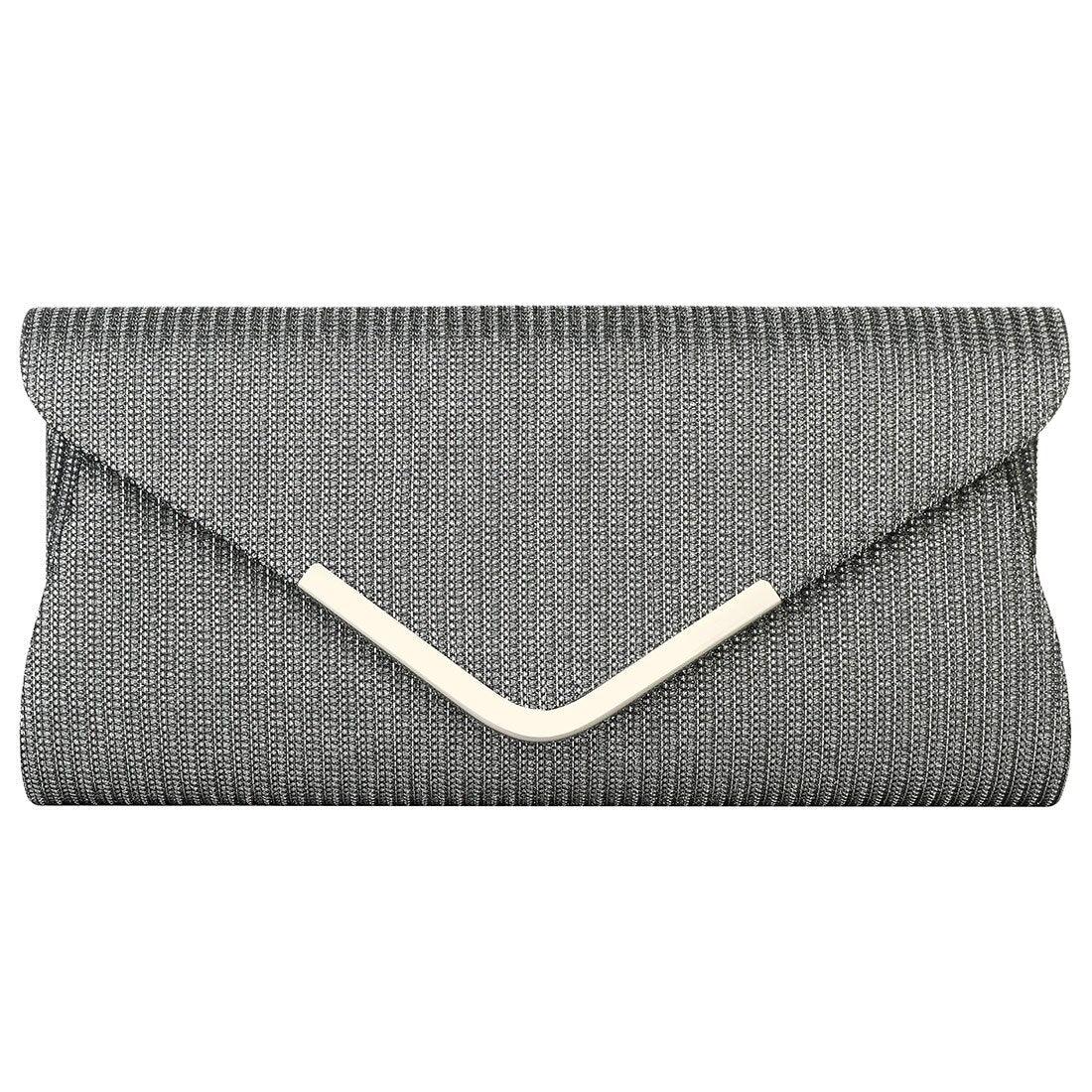 Women's evening bag - v-opening clutch shoulder and crossbody bag