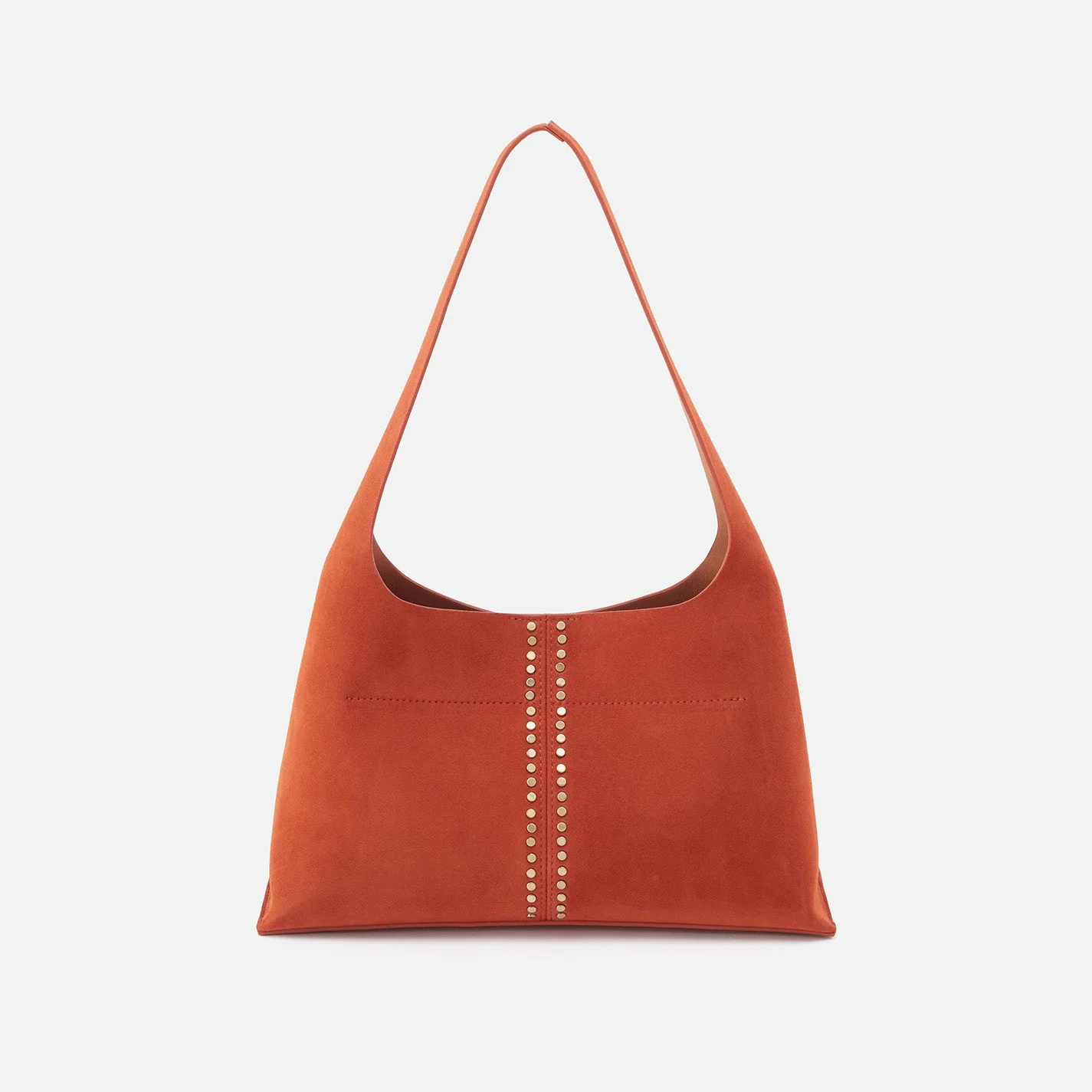 Joni Shoulder Bag in Suede With Studs - Cognac Cognac