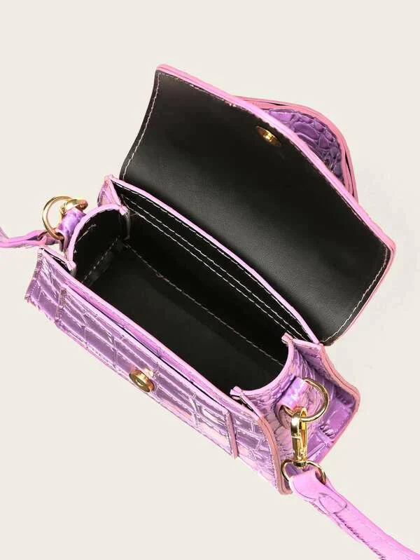 Mini satchel bag embossed