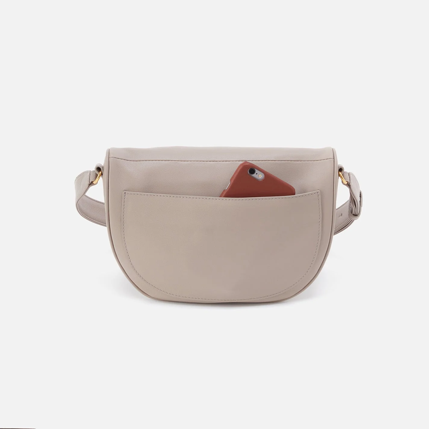 Juno Belt Bag in Silk Napa Leather - Warm Grey Granite Grey