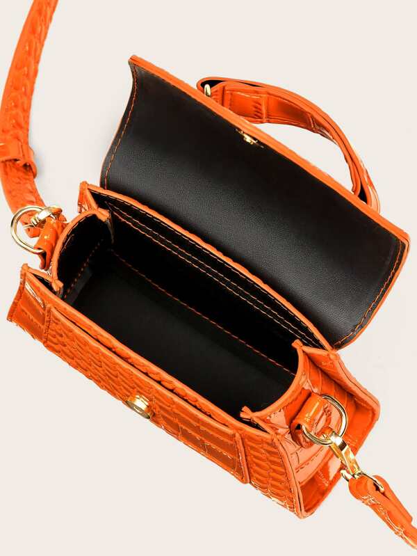 Mini satchel bag embossed