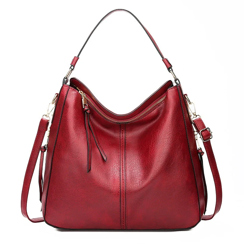 Leather Zipper Tote