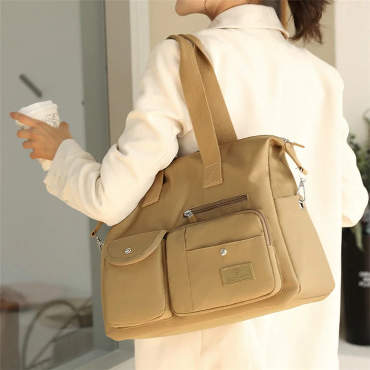 Large Nylon Tote Bag With Zipper