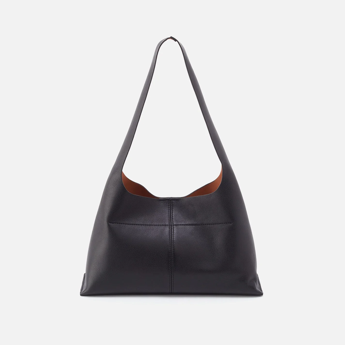 Joni Shoulder Bag in Veg Tanned Leather - Black Cognac