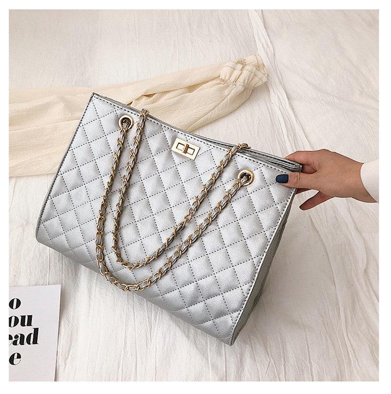 Ladies fashion shoulder bag diamond lattice pattern stylish beautiful bag