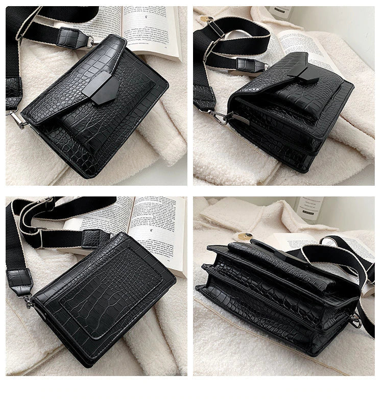 Ladies messenger bag with front pocket